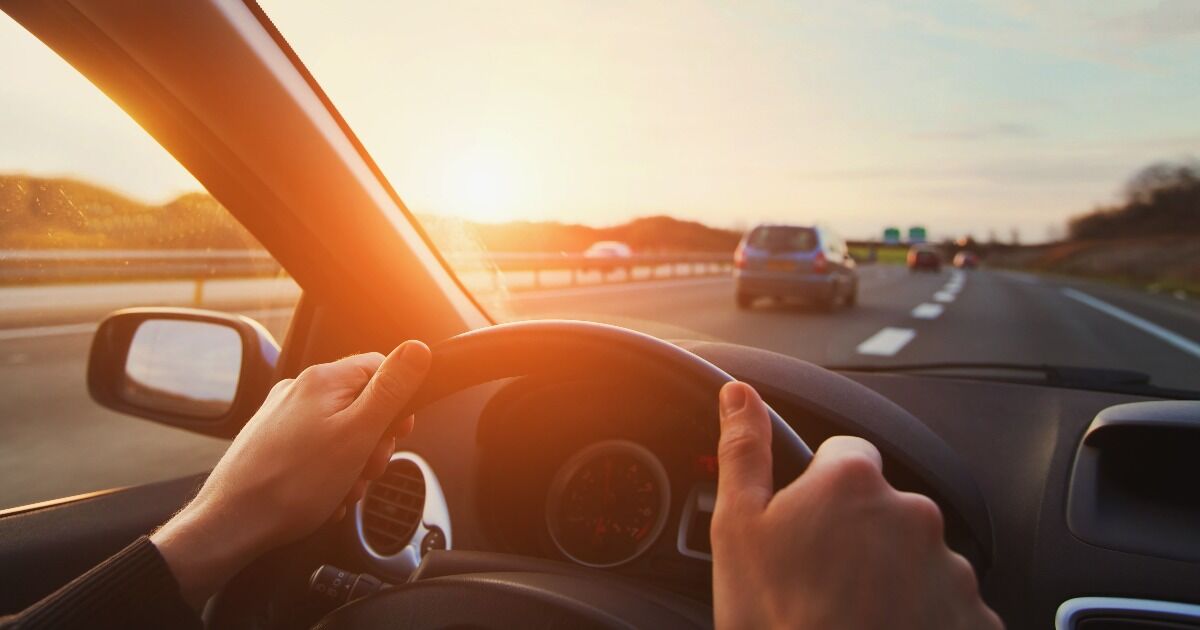 car driving down a highway